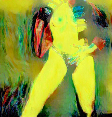 Цифровое искусство под названием "Yellow Girl" - Isra, Подлинное произведение искусства, Манипулированная фотография