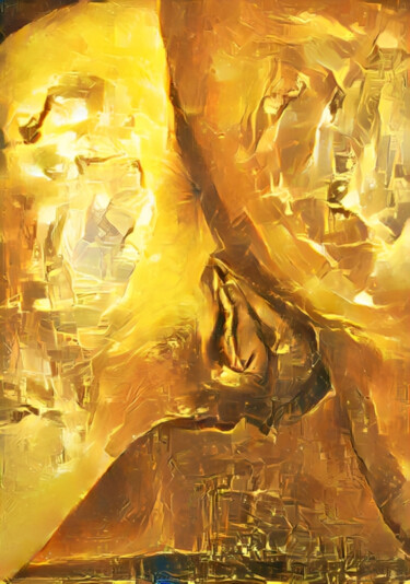 Цифровое искусство под названием "Golden Pussy" - Isra, Подлинное произведение искусства, Манипулированная фотография