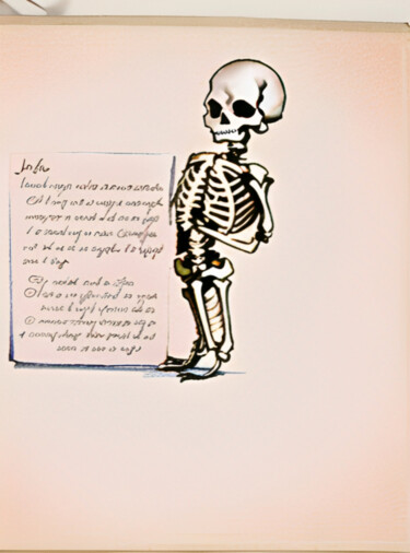 Digitale Kunst getiteld "Funny Skeleton" door Isra, Origineel Kunstwerk, Gemanipuleerde fotografie