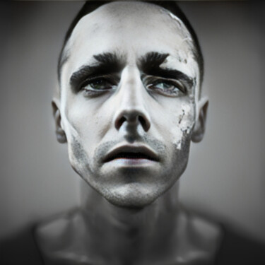 Grafika cyfrowa / sztuka generowana cyfrowo zatytułowany „The Gray Face1” autorstwa Isra, Oryginalna praca, Fotografia cyfro…