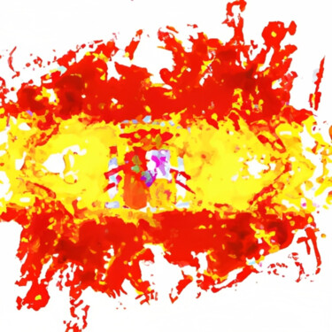Digitale Kunst getiteld "Blurred Flag Of Spa…" door Isra, Origineel Kunstwerk, AI gegenereerde afbeelding