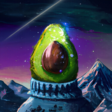 Digitale Kunst mit dem Titel "Avocado" von Isra, Original-Kunstwerk, KI-generiertes Bild
