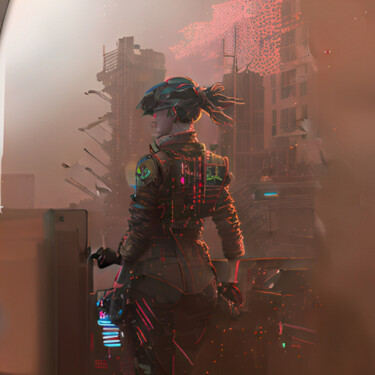 Arte digital titulada "Girl of the future" por Isra, Obra de arte original, Imagen generada por IA