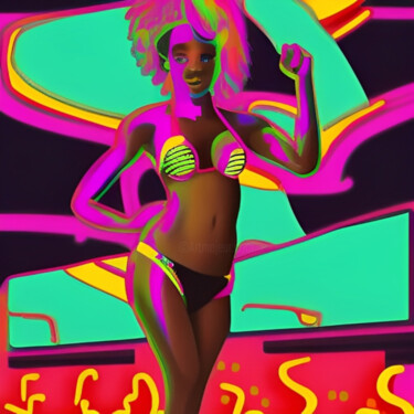 Digitale Kunst mit dem Titel "Black Girl" von Isra, Original-Kunstwerk, Digitale Fotografie