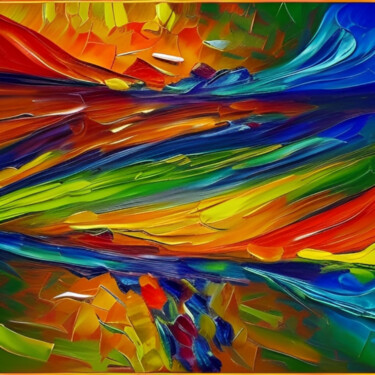 Grafika cyfrowa / sztuka generowana cyfrowo zatytułowany „Multicolored Abstra…” autorstwa Isra, Oryginalna praca, Fotografia…