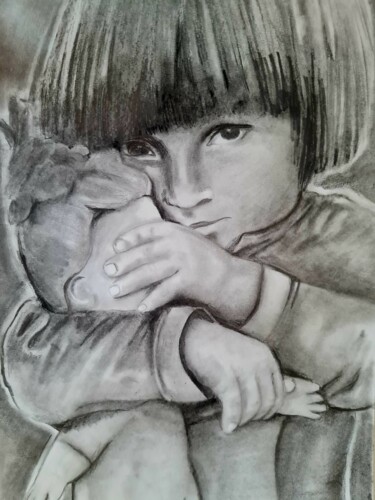 图画 标题为“لقد نجوت من الحرب ب…” 由Israa Farwati, 原创艺术品, 铅笔