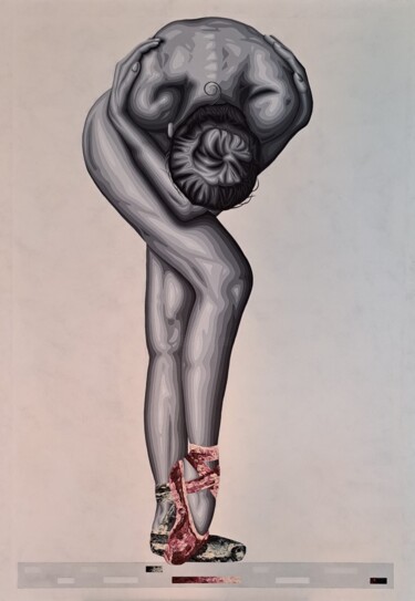 제목이 "bailando en LA"인 미술작품 Italo Somma로, 원작, 아크릴 나무 들것 프레임에 장착됨
