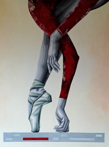 「pisando FA」というタイトルの絵画 Italo Sommaによって, オリジナルのアートワーク, アクリル ウッドストレッチャーフレームにマウント