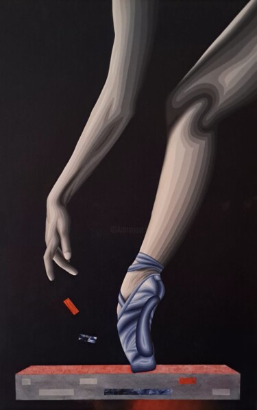 Pintura titulada "soltando notas" por Italo Somma, Obra de arte original, Acrílico Montado en Bastidor de camilla de madera