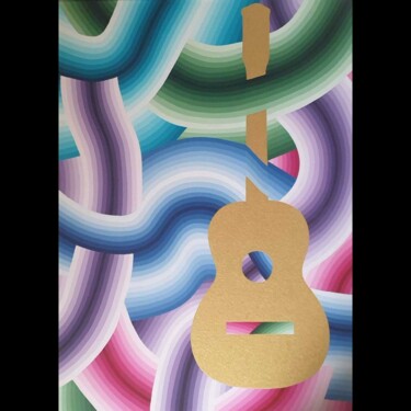 Картина под названием "guitarra" - Italo Somma, Подлинное произведение искусства, Акрил Установлен на Деревянная рама для но…