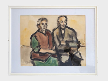 Peinture intitulée ""My parents"" par Iulia Hălăucescu, Œuvre d'art originale, Aquarelle