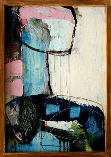 Картина под названием "Listen to birds chi…" - Iulia Paun, Подлинное произведение искусства, Акрил Установлен на плексиглас