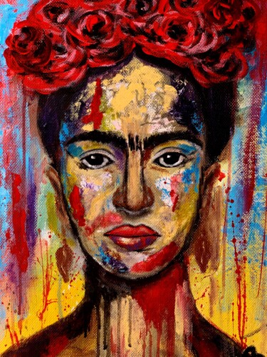 Malerei mit dem Titel "Frida Kahlo Art Pai…" von Iuliia Bondarets, Original-Kunstwerk, Acryl
