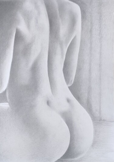 Рисунок под названием "Naked figure" - Iurii Zaika, Подлинное произведение искусства, Карандаш