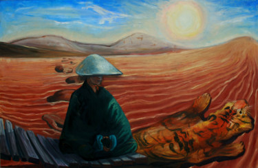 Картина под названием "The Disciple" - Iva Geo, Подлинное произведение искусства, Масло
