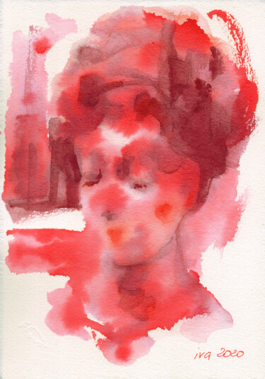 Painting titled "Bordeaux" by Tatiana Ivchenkova, Original Artwork, Watercolor