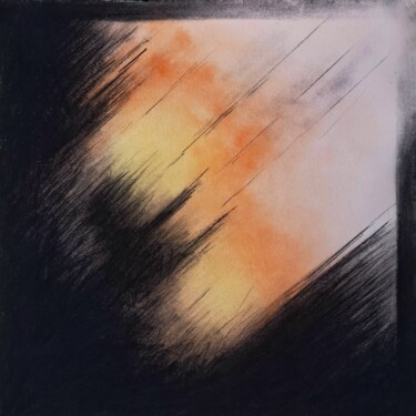 「Deux soleils」というタイトルの描画 Ivan Colasによって, オリジナルのアートワーク, 木炭