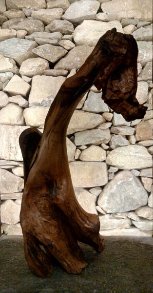Sculpture titled "DRAGHETTO" by Ivan Fabani, Original Artwork, Wood