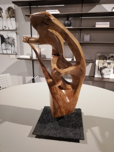 Sculpture titled "VENTO" by Ivan Fabani, Original Artwork, Wood