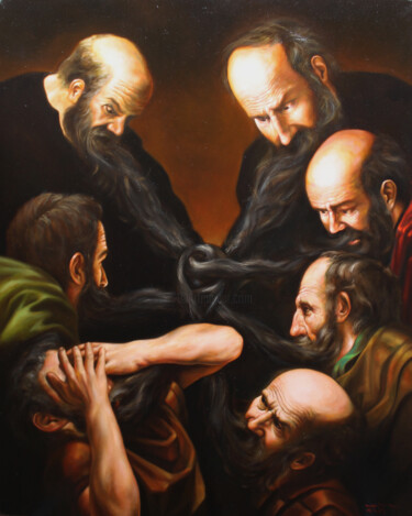 Schilderij getiteld "Die Weisen" door Ivan Gejko, Origineel Kunstwerk, Olie
