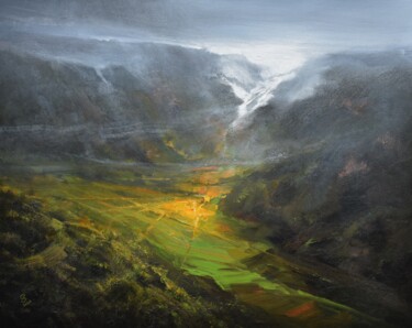Schilderij getiteld "Agartha - Valley of…" door Ivan Grozdanovski, Origineel Kunstwerk, Acryl