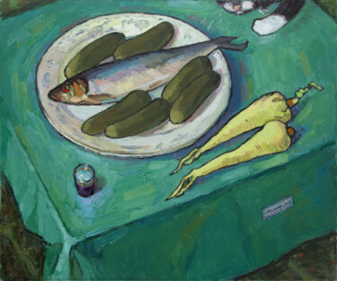 Pintura intitulada "Still Life with Par…" por Ivan Kolisnyk, Obras de arte originais, Óleo