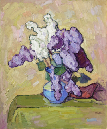 Painting titled "Lilac" by Ivan Kolisnyk, Original Artwork, Oil