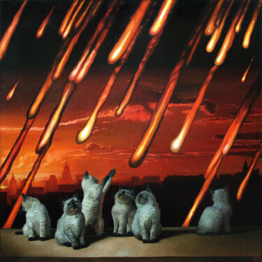 「Дождик」というタイトルの絵画 Иван Коршуновによって, オリジナルのアートワーク, オイル ウッドストレッチャーフレームにマウント