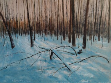 Painting titled "Winter Forest Park" by Ivan Ormanzhi, Original Artwork, Oil
