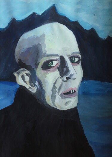 「Nosferatu」というタイトルの絵画 Иван Скрипельによって, オリジナルのアートワーク, グワッシュ水彩画