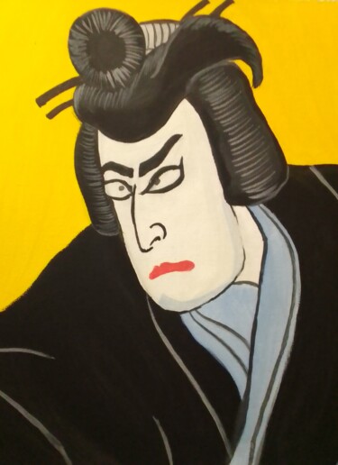 Malarstwo zatytułowany „Samurai in kimono” autorstwa Иван Скрипель, Oryginalna praca, Tempera