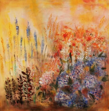 Картина под названием "Summer garden" - Ivana Pelouchová (IVANEL), Подлинное произведение искусства, Акрил Установлен на Дер…