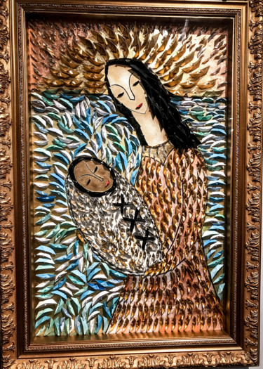 Painting titled "La Mère et l'enfant…" by Ivan Hor, Original Artwork, Acrylic