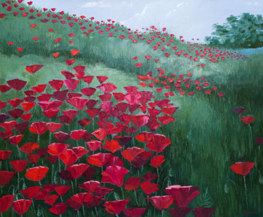 Ζωγραφική με τίτλο "Poppy field, Crimea" από Ivan Klymenko, Αυθεντικά έργα τέχνης, Λάδι