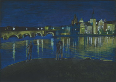 Disegno intitolato "Evening. The Charle…" da Ivan Klymenko, Opera d'arte originale, Matita