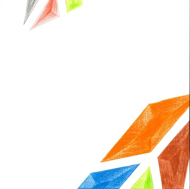 Dessin intitulée "Colored figures IV" par Ivan Klymenko, Œuvre d'art originale, Crayon