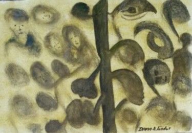 Картина под названием "Arbre de vie terres…" - Ivann Deweare Lindor, Подлинное произведение искусства, Акрил