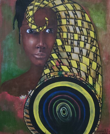 Painting titled "Queen of Gates(Rein…" by Ivann Deweare Lindor, Original Artwork, Acrylic Mounted on Wood Stretcher frame