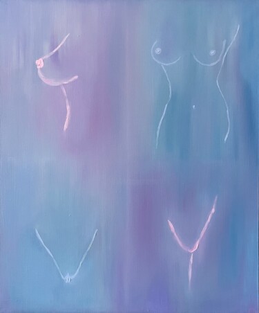 Painting titled "Basic instinct" by Ivanova Amina, Original Artwork, Oil Mounted on Wood Stretcher frame