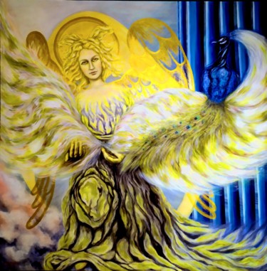 Peinture intitulée "Огненный ангел дару…" par Svetlana Ivanova, Œuvre d'art originale, Huile