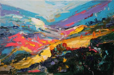 Картина под названием "In mountains Painti…" - Bogdan Vynarchyk, Подлинное произведение искусства, Масло