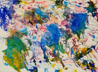 Painting titled "Fluid Pour  Art Ori…" by Iveta Zaharova (Kārkla), Original Artwork, Acrylic