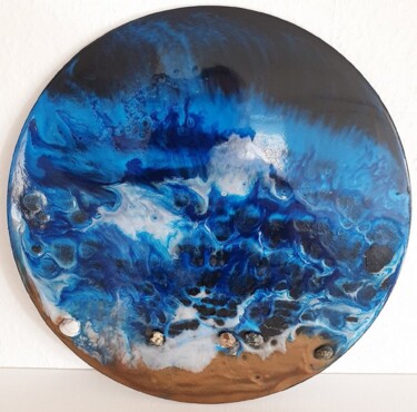 Картина под названием "Blau Resin Art Pain…" - Iveta Zaharova (Kārkla), Подлинное произведение искусства, Акрил