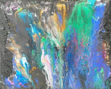 Pittura intitolato "Space Fluid Art Ori…" da Iveta Zaharova (Kārkla), Opera d'arte originale, Acrilico