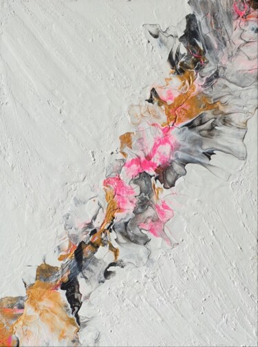 Peinture intitulée "White Black Pink Go…" par Iveta Zaharova (Kārkla), Œuvre d'art originale, Acrylique