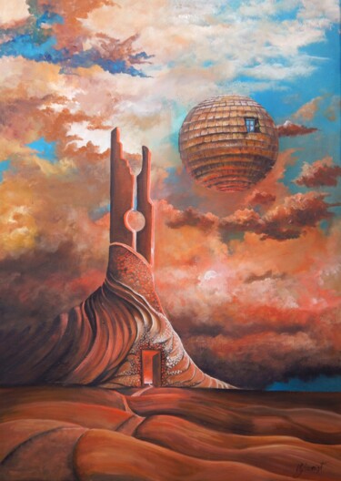 Ζωγραφική με τίτλο "Wieża" από Iwona Szmist, Αυθεντικά έργα τέχνης, Λάδι