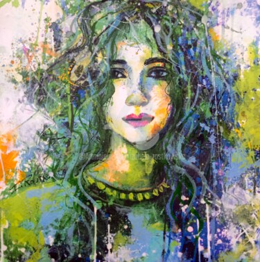 Pintura intitulada "Happy Her" por Izabela Rostkowska, Obras de arte originais, Acrílico