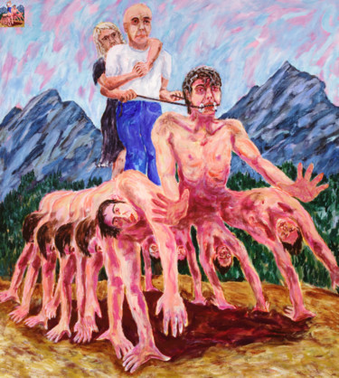 Painting titled "Stop The Machine" by Jack Albert Elliott, Original Artwork, Acrylic