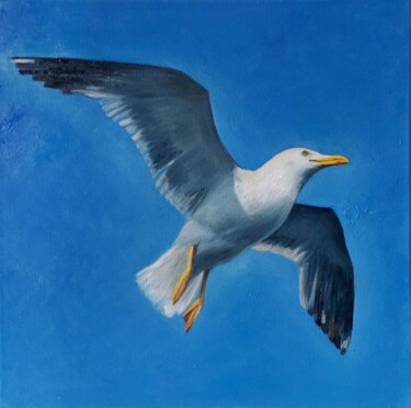 Pintura titulada "Oil painting seagul…" por Iuliia Muraveinikova, Obra de arte original, Oleo Montado en Bastidor de camilla…