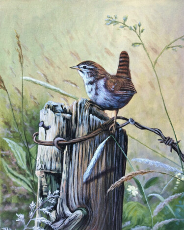 Pintura titulada "Lonely Bird" por J. Woko, Obra de arte original, Acrílico
